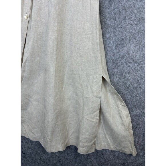 Vintage Moda International Size 8 Beige Khaki Maxi Button Up Skirt 100% Linen - Picture 3 of 7